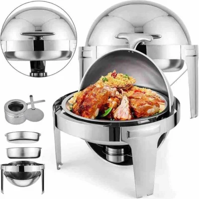 Epinox CDC-6 Chafing Dish Roll Top Yuvarlak Çorbalık 6 L