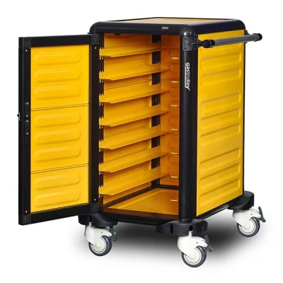 Gastrolley G.ST.75.S.4 75 Tekli Servis Tepsi Arabası 2 Yanı + Arka Kapalı + Kapılı 101x71x99cm