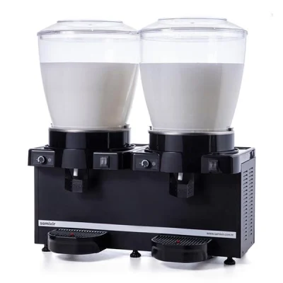 Samixir 22 + 22 L Panoramik Twin Karıştırıcılı Soğuk İçecek Dispenseri Analog Siyah