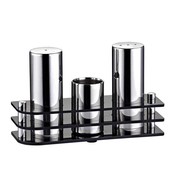 Biradlı Grv-04 3 Lü S Model Pleksi Standlı Tuzluk Takımı Mat
