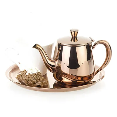 Biradlı Grv-238-Bakır Kahve Ve Çay Takımı Bakır