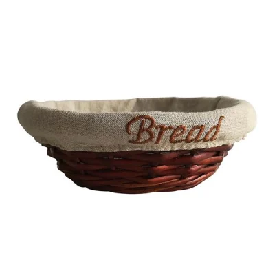 Biradlı Grv-902 Hasır Bezli Ekmek Sepeti Yuvarlak 22X7 Cm