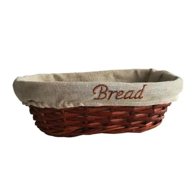 Biradlı Grv-908 Hasır Bezli Ekmek Sepeti Oval 25X12X8 Cm Hasır