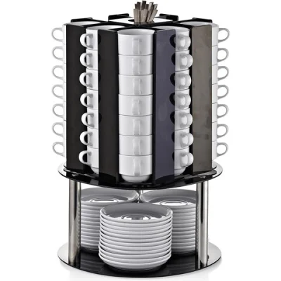 Biradlı Grv-Fs-01 Döner Fincan Standı Tabaklı Kapasite 56 Adet