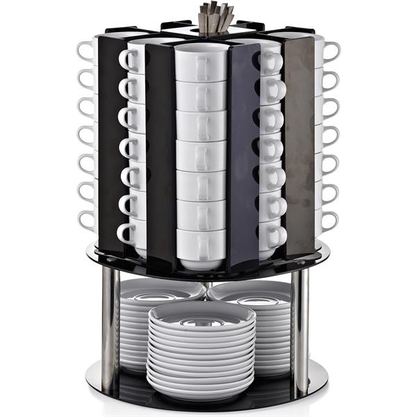 Biradlı Grv-Fs-01 Döner Fincan Standı Tabaklı Kapasite 56 Adet