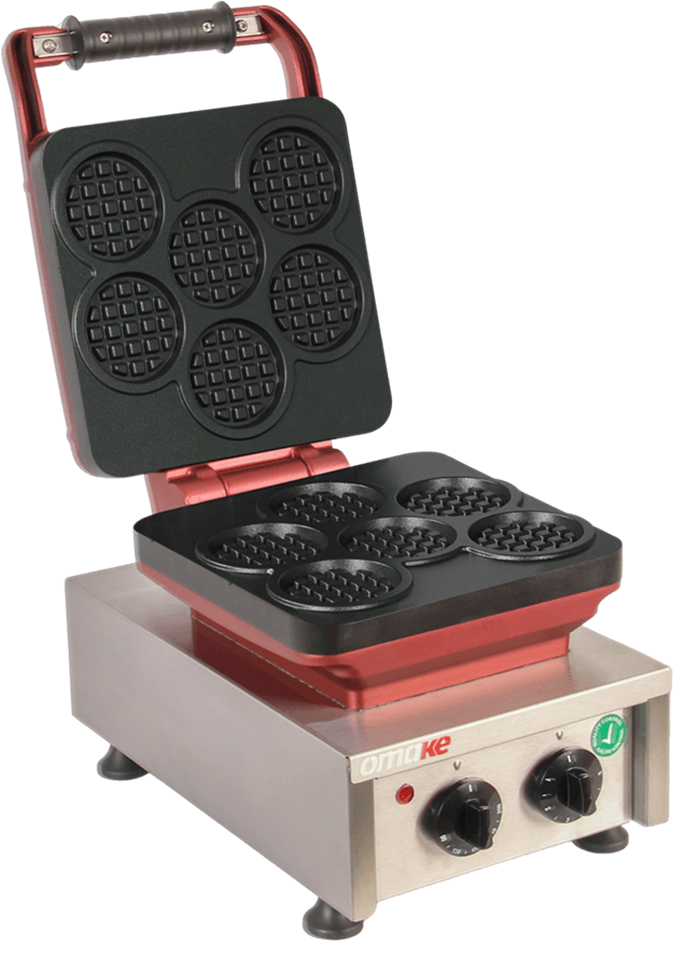 Omake Coin Model Zamanlayıcılı Manuel Waffle Makinesi