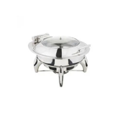 ÖZTİRYAKİLER 6 LT CHAFİNG DİSH 2/3 YUVARLAK AYAKLI-CAM KAPAKLI  CDRO60GLMWC