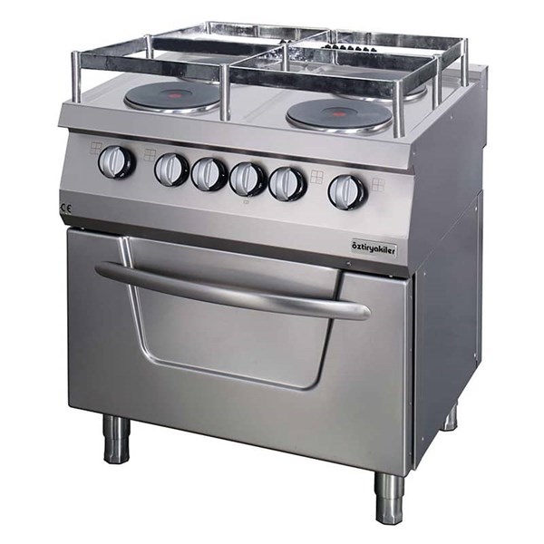 Öztiryakiler 700 Seri Kuzine Fırınlı Elektrikli 4 Yuvarlak Büyük Plate 80*70*85 Gemi Model