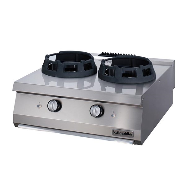 Öztiryakiler 700 Seri Set Üstü Wok Ocak İkili Gazlı 80*70*30-28 Kw