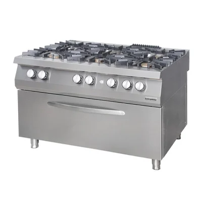 Öztiryakiler 900 Seri Kuzine Büyük Fırınlı Gazlı 6 Açık Ateş 120*90*85