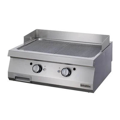 Öztiryakiler 900 Seri Set Üstü Grill Plate Oluklu Gazlı 80*90*30-Sert Krom Kaplı