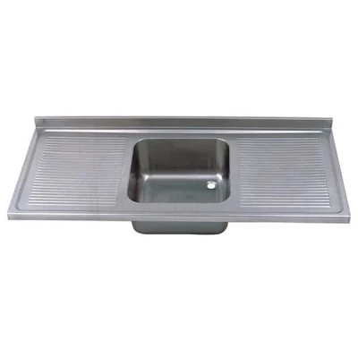 Öztiryakiler Tablalı Evye 140*60 Tek Göz Çift Damlalıklı 40*40*25 Gözlü 1,00 Mm
