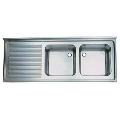 Öztiryakiler Tablalı Evye 180*60 Çift Göz Sol Damlalıklı 50*40*25 Gözlü 1,00 Mm