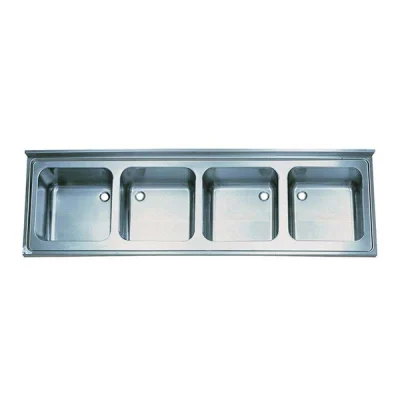 Öztiryakiler Tablalı Evye 190*60 Dört Göz Damlalıksız 40*40*25 Gözlü 1,00 Mm