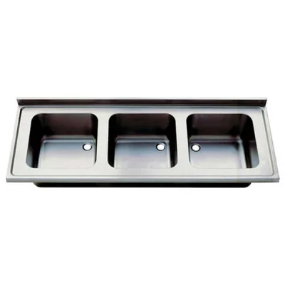 Öztiryakiler Tablalı Evye 190*60 Üç Göz Damlalıksız 50*40*25 Gözlü 1,00 Mm