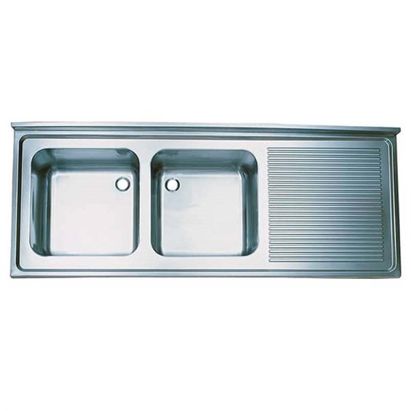 Öztiryakiler Tablalı Evye 210*70 Çift Göz Sağ Damlalıklı 60*50*30 Gözlü 1,00 Mm