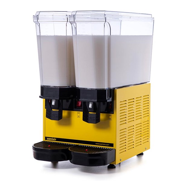 Samixir 20 + 20 L Klasik Twin Karıştırıcılı Soğuk İçecek Dispenseri Sarı