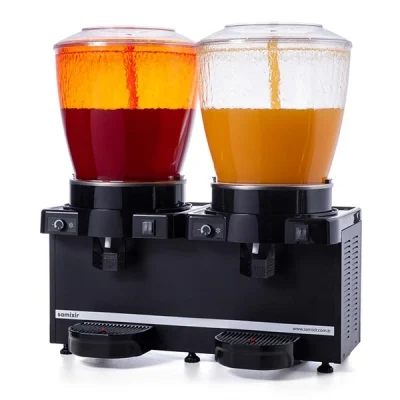 Samixir 22 + 22 L Panoramik Twin Fıskiyeli Soğuk İçecek Dispenseri Analog Siyah