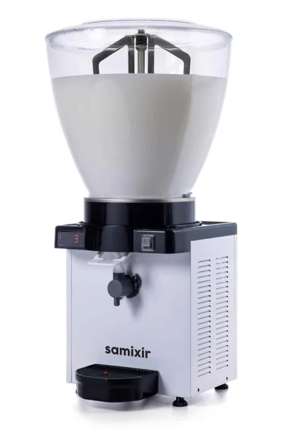 Samixir 40 L Panoramik Köpüklü Ayran Dispenseri Dijital Beyaz