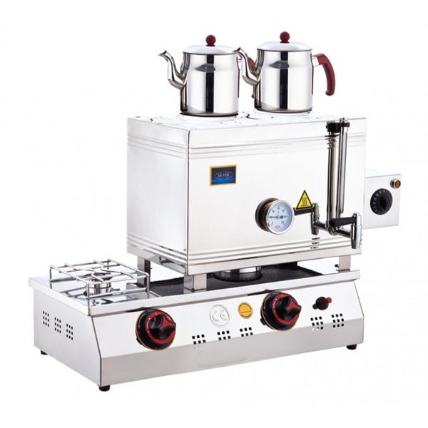 SilverInox 2100 40 Model 2 Demlikli Çift Taban Kaynaklı LPG ve Elektrikli Çay Ocağı