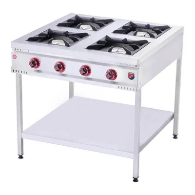 SilverInox TB-4D 4 Gözlü Doğal Gazlı Taban Raflı Midi Ocak