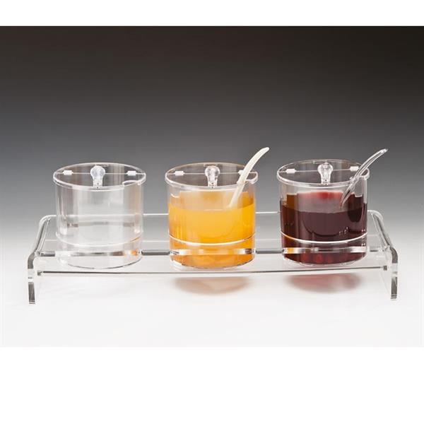 Zicco Zcp 200 3 Lü Kalın Standlı Polikarbonat Sosluk Reçellik Standı 1,5 Lt. 19,5x57x19 Cm