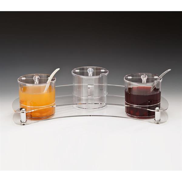 Zicco Zcp 209 3 Lü Hilal Standlı Polikarbonat Sosluk Reçellik Standı 1,5 Lt. 37x60x15 Cm