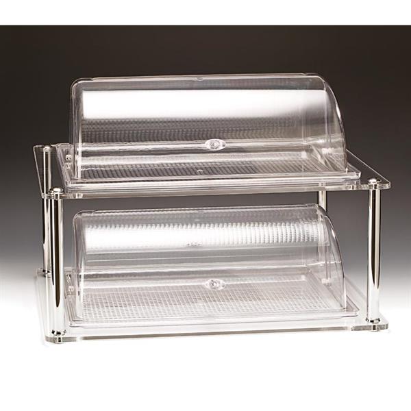 Zicco Zcp 220 2 Katlı Komple Polikarbonat Gn 1-1 Roll Top Kapaklı Teşhir Standı 44x64x49 Cm
