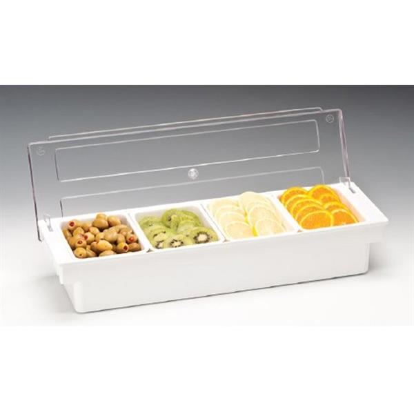 Zicco Zcp 304 4 Lü Polikarbonat Kapaklı Bar Konteyner Beyaz 50x16x9,5 Cm