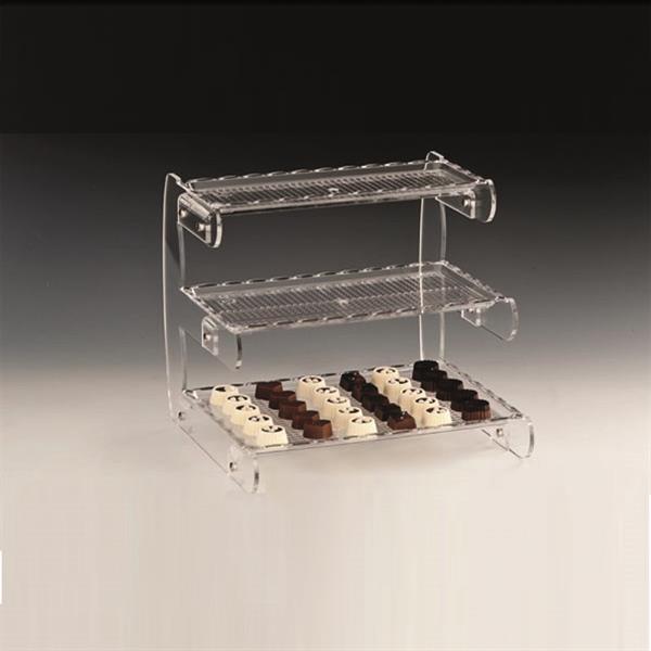 Zicco Zcp 309 3 Katlı Polikarbonat Çik. Tepsili Akrilik Teşhir Standı 32x30x29 Cm