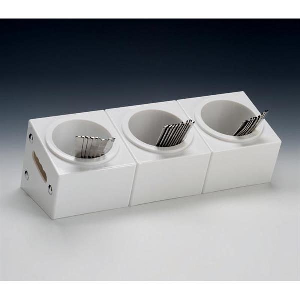 Zicco Zcp 390 3 Polikarbonat Gözlü Akrilik Çatal Kaşık Standı Beyaz 48x18x18 Cm