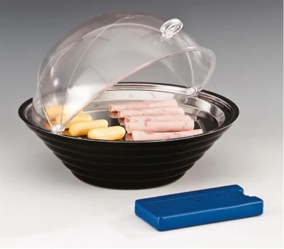 Zicco Zcp 428 Pc Kapaklı Çelik Tepsili Yivli Soğutuculu Teşhir-Yuvarlak R-32,5 Cm