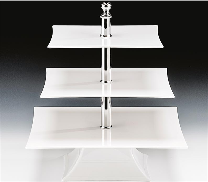 Zicco Zcp 638 Polycarbonat Tepsili 3  Katlı Teşhir Standı(25-30-35 Cm ) H: 44 Cm