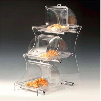 Zicco Zcp 728 3 Katlı Polycarbonat Gn 1/2 Fanuslu Teşhir Standı 30X58 H 72 Cm