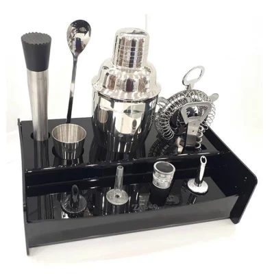 Zicco Zcp 835 Akrilik Standlı Bar Set Çelik Shaker 18x28x8,5 Cm