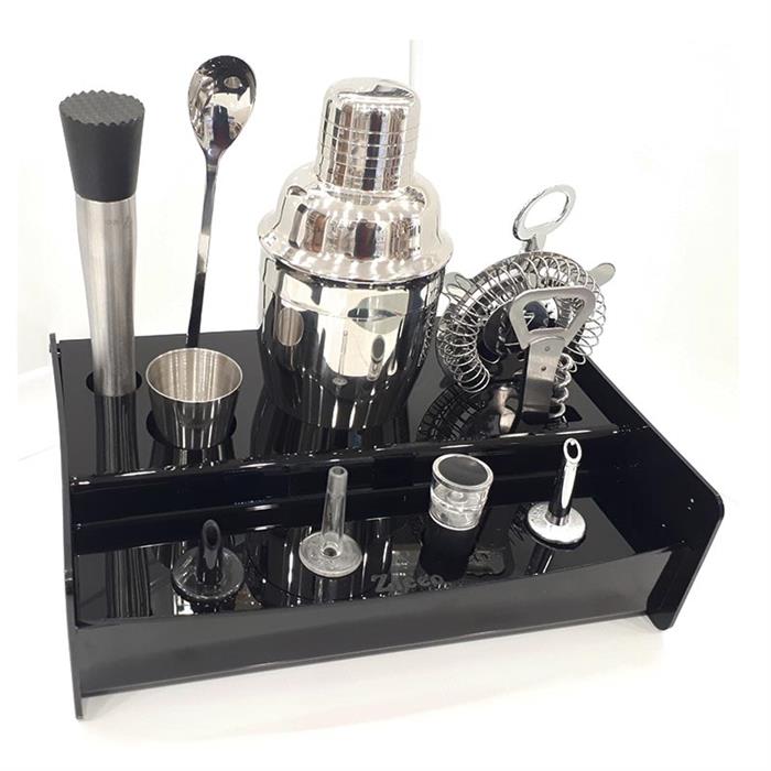 Zicco Zcp 835 Akrilik Standlı Bar Set Çelik Shaker 18x28x8,5 Cm